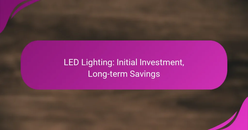 LED Lighting: Initial Investment, Long-term Savings