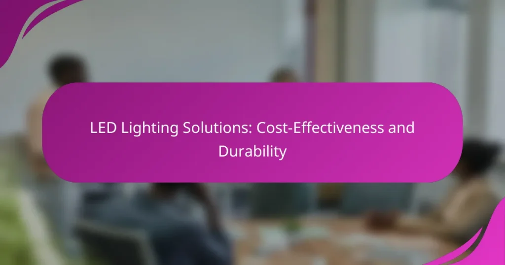 LED Lighting Solutions: Cost-Effectiveness and Durability