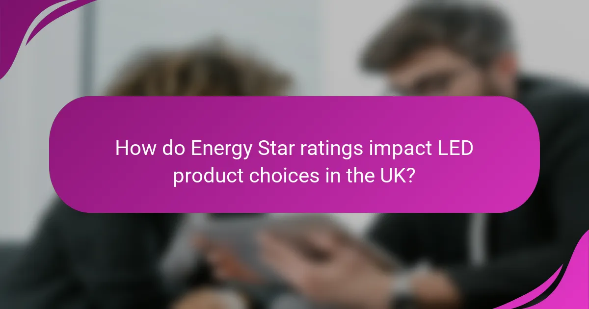 How do Energy Star ratings impact LED product choices in the UK?