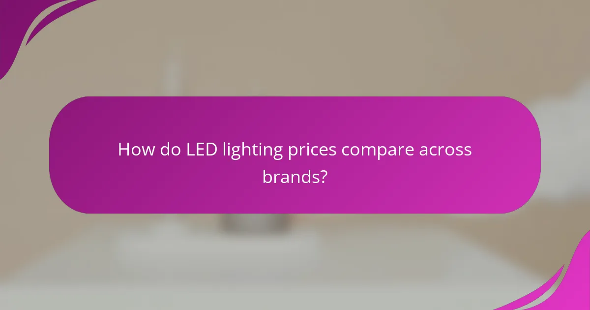 How do LED lighting prices compare across brands?