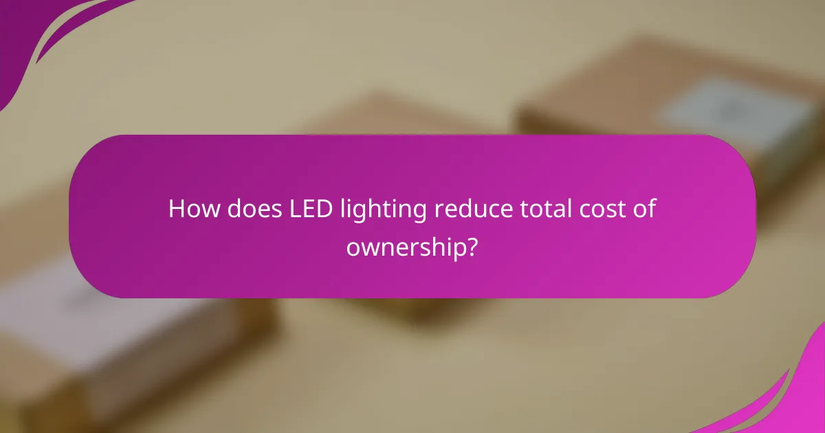 How does LED lighting reduce total cost of ownership?