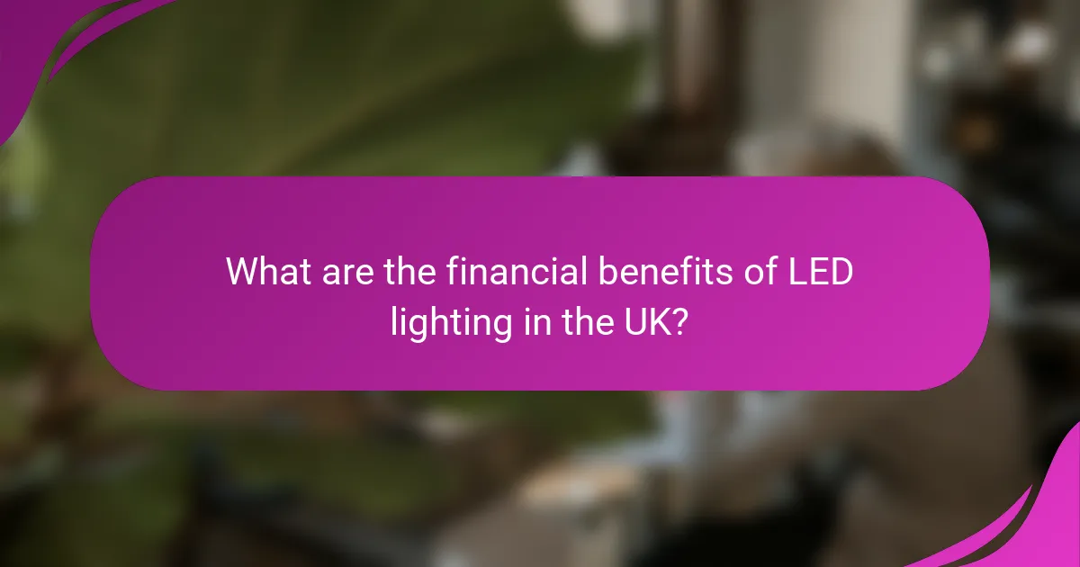 What are the financial benefits of LED lighting in the UK?